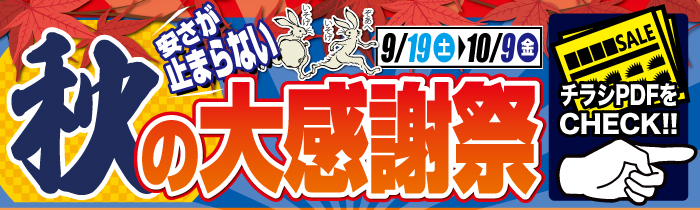 安さが止まらない!! 秋の大感謝祭【PDFチラシ】