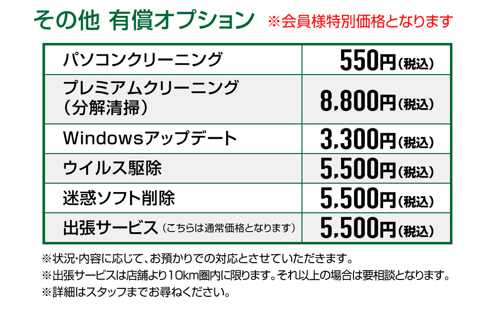 その他の有償オプション