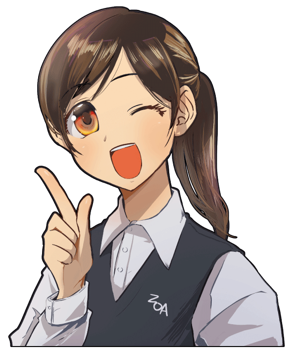 リユースパソコン選びをサポートするZOAスタッフのイラスト